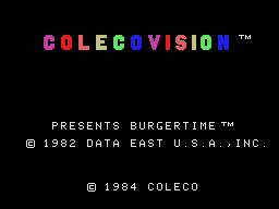 Burgertime title screen for Colecovision
